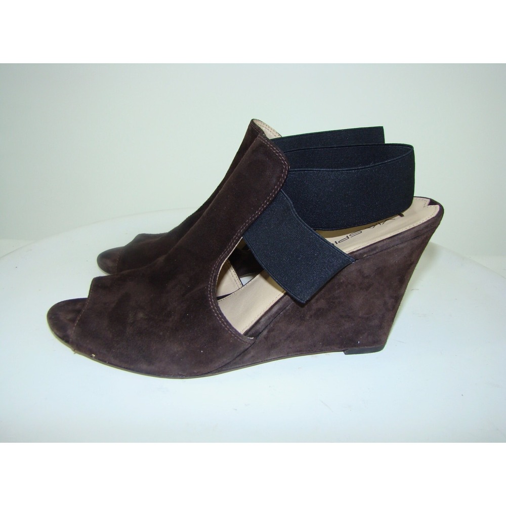 Via Spiga WOMENS V-FELMA BROWN Suede Wedge SANDALS SIZE 10  C121